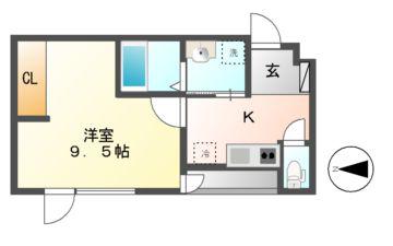 AT小舟(1K/4階)の間取り写真