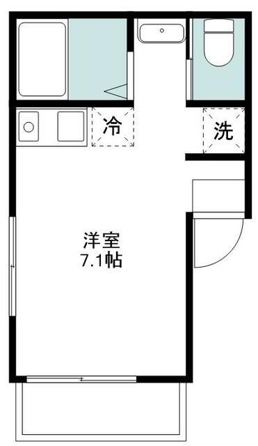 ベルコーポ(ワンルーム/2階)の間取り写真