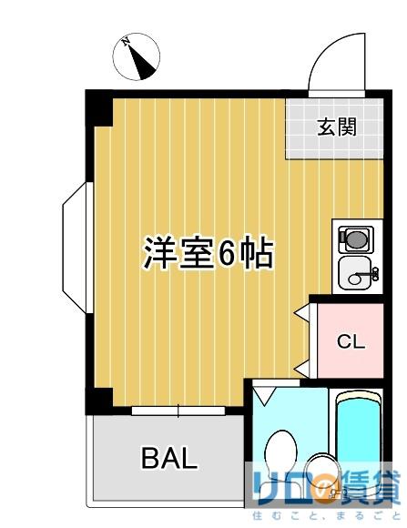 ロイヤルステージ上新庄(ワンルーム/4階)の間取り写真