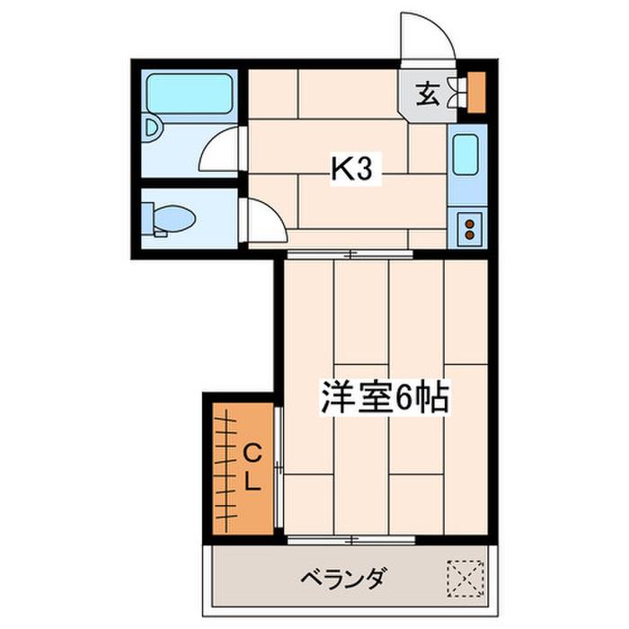 グランメールカヤの木(1K/1階)の間取り写真
