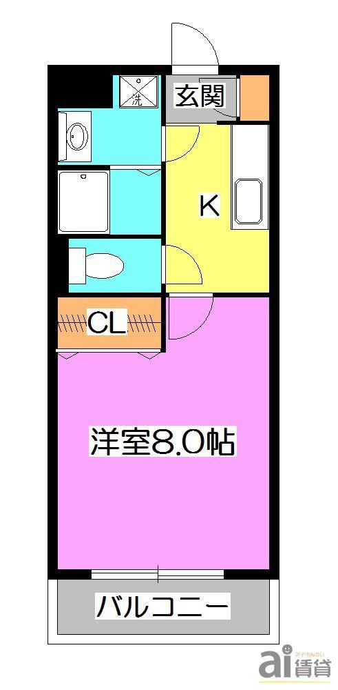 クレアトゥール(1K/1階)の間取り写真