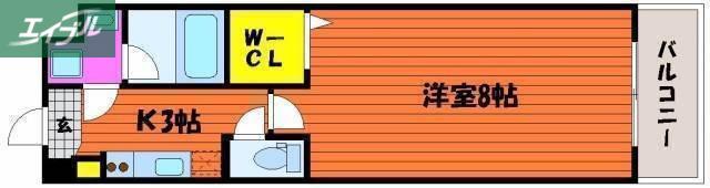スキポール駅元町(1K/5階)の間取り写真