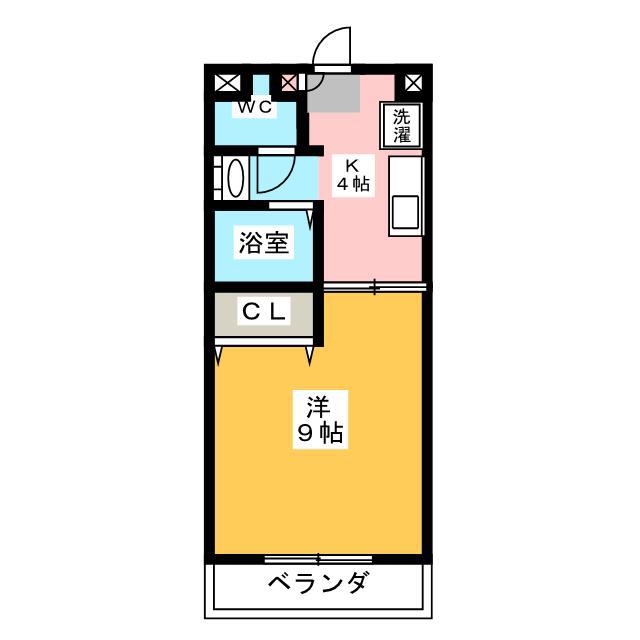 プリームム(1K/4階)の間取り写真