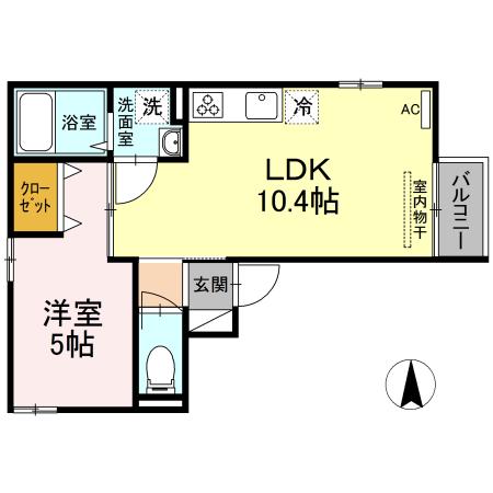 ハーバーK(1LDK/2階)の間取り写真