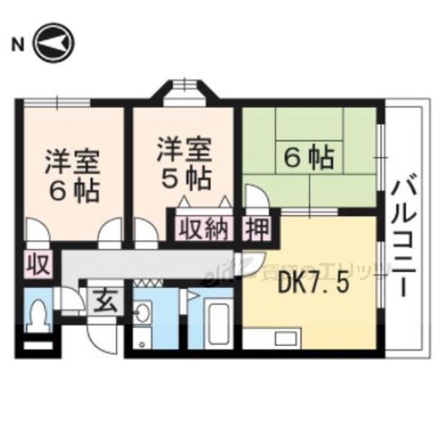 メゾンフラグランス(3DK/2階)の間取り写真