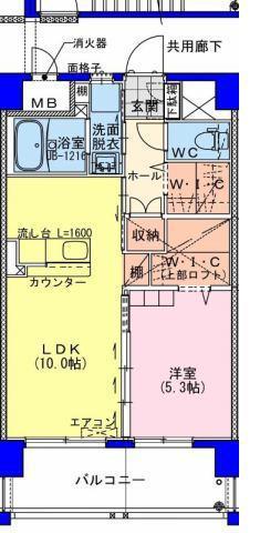 アンジェラ(1LDK/6階)の間取り写真