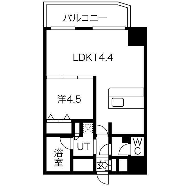 セレニテ梅田北PREMIUM(1LDK/4階)の間取り写真