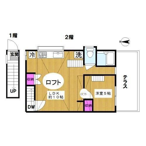 メゾンハギワラ(1SLDK/2階)の間取り写真