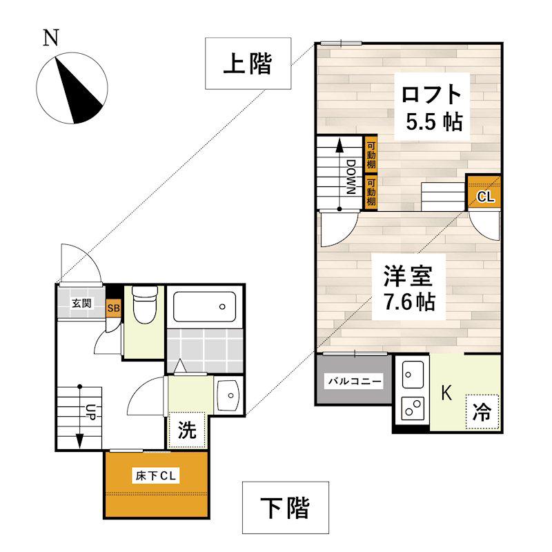ADC松江BASE(1K/2階)の間取り写真