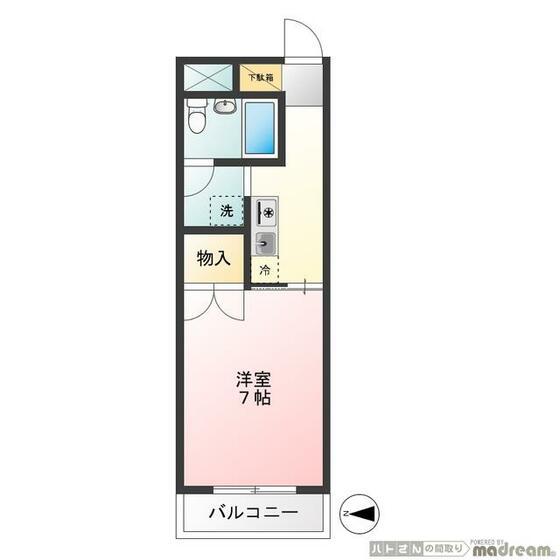 アーバンコート梅丘(1K/2階)の間取り写真