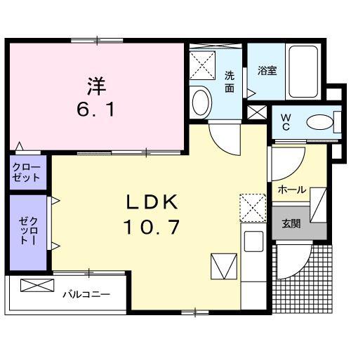 クレールコート一条(1LDK/1階)の間取り写真