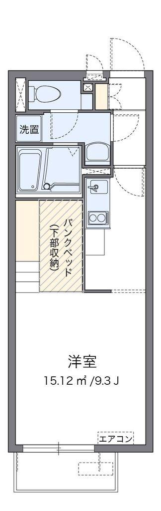 ミランダYK月見台(ワンルーム/2階)の間取り写真