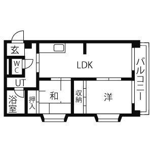 グリーン西山(2LDK/3階)の間取り写真