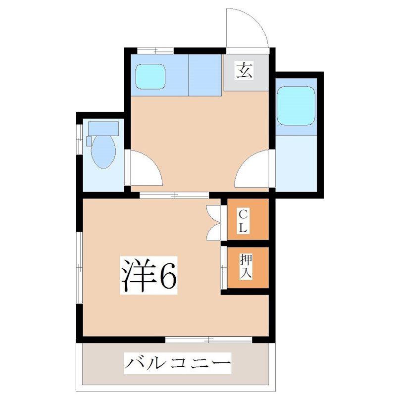 黄金ビル(1K/3階)の間取り写真