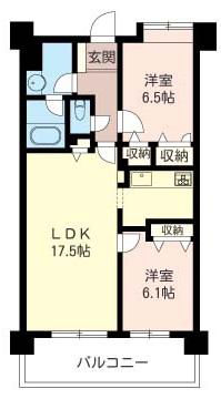 ウエストヴァレィー壱番館(2LDK/3階)の間取り写真