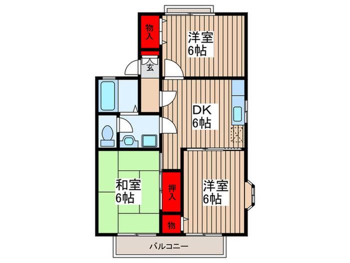 セジュールNO6(3DK/1階)の間取り写真