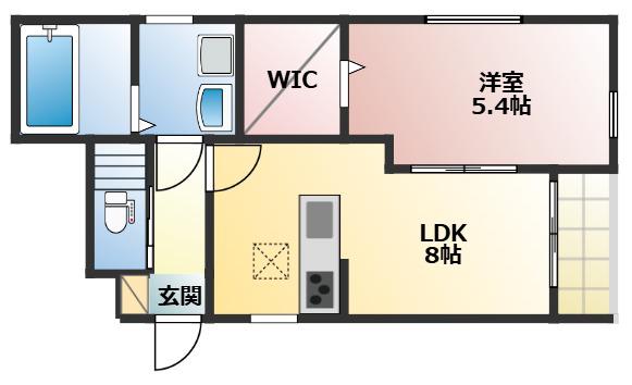 ARC千葉本町II(1LDK/1階)の間取り写真