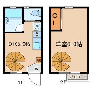 プレイス下落合(1DK/1階)の間取り写真