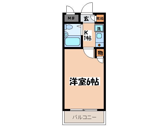 日神パレステージ小田急相模原(1K/4階)の間取り写真