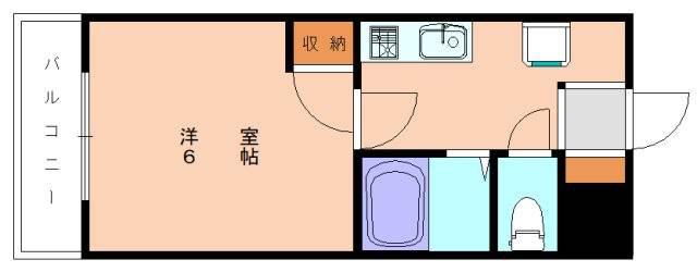 エクセラン新宮(1K/3階)の間取り写真