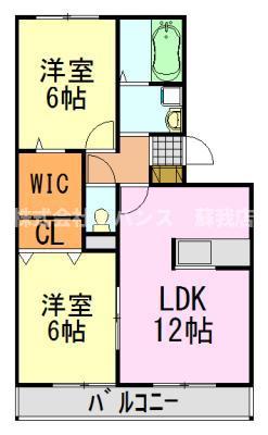 グランデール(2LDK/1階)の間取り写真