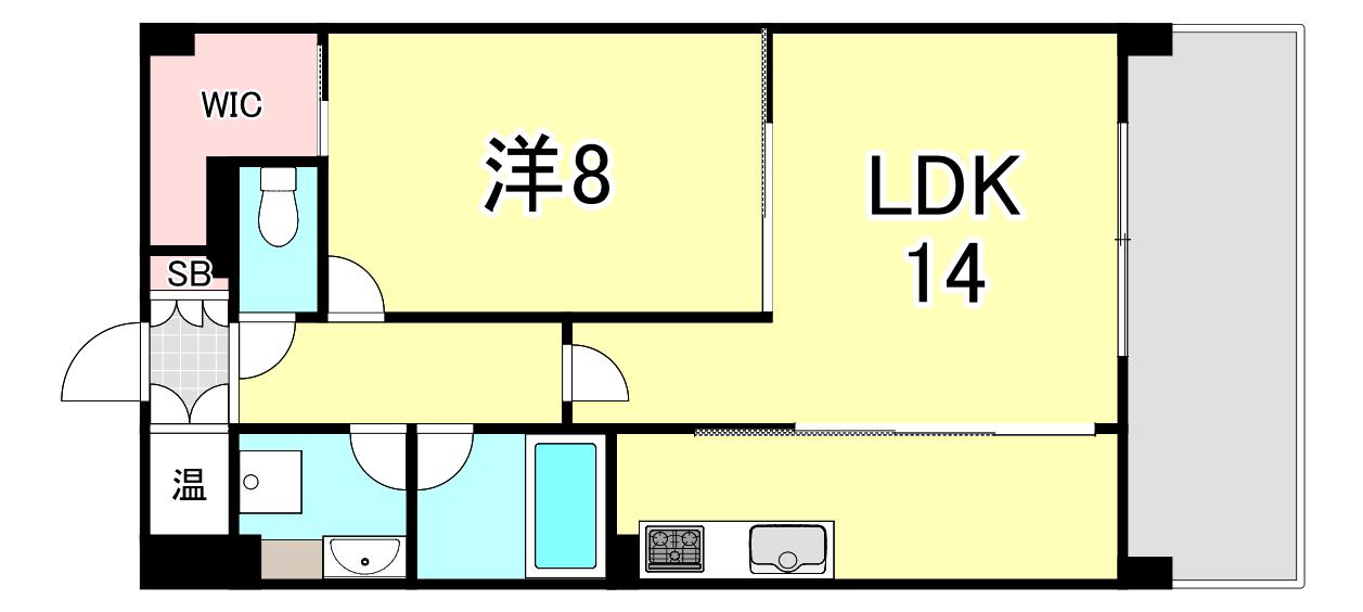 サニープレイス西芦屋2号館(1LDK/10階)の間取り写真