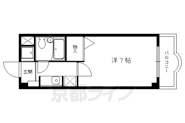 リバーロードタカノ(1K/7階)の間取り写真