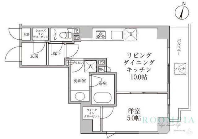 レジディア神楽坂II(1LDK/2階)の間取り写真