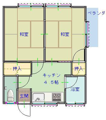 千綿アパート(2DK/2階)の間取り写真