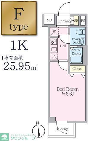 アイルプレミアム押上イースト(1K/2階)の間取り写真
