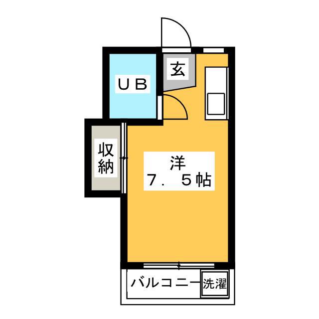 コーポ小川(ワンルーム/3階)の間取り写真