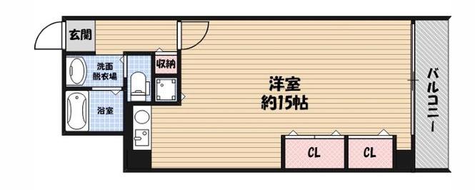 朝日プラザ心斎橋(ワンルーム/13階)の間取り写真