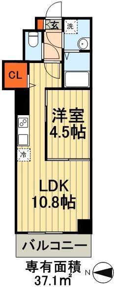 DEAR COURT CHIBA(1LDK/2階)の間取り写真