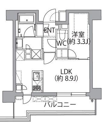 レスピール蓮根(1LDK/4階)の間取り写真