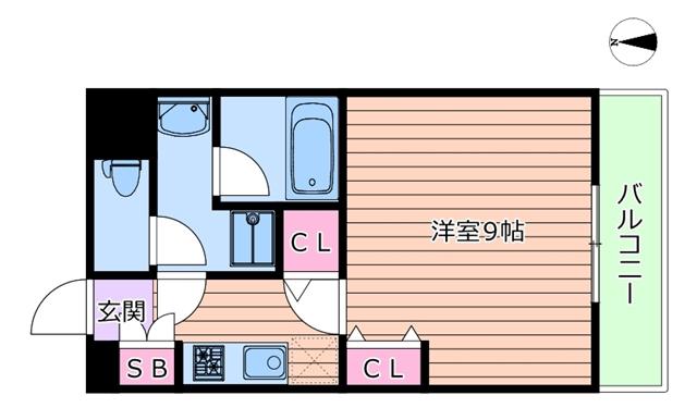 アスール江坂(1K/11階)の間取り写真