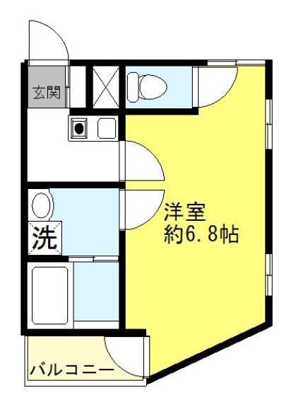 レディエント安立(1K/2階)の間取り写真