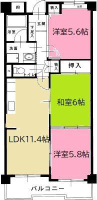 ハイツルミエール(3LDK/4階)の間取り写真