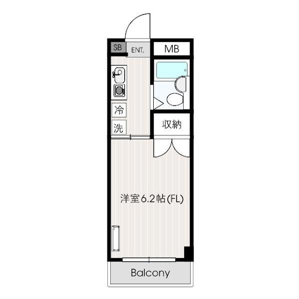 コーポラスノグチ(1K/2階)の間取り写真