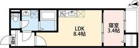 CRASTINE切戸町2丁目クラスティーネキ(1LDK/2階)の間取り写真