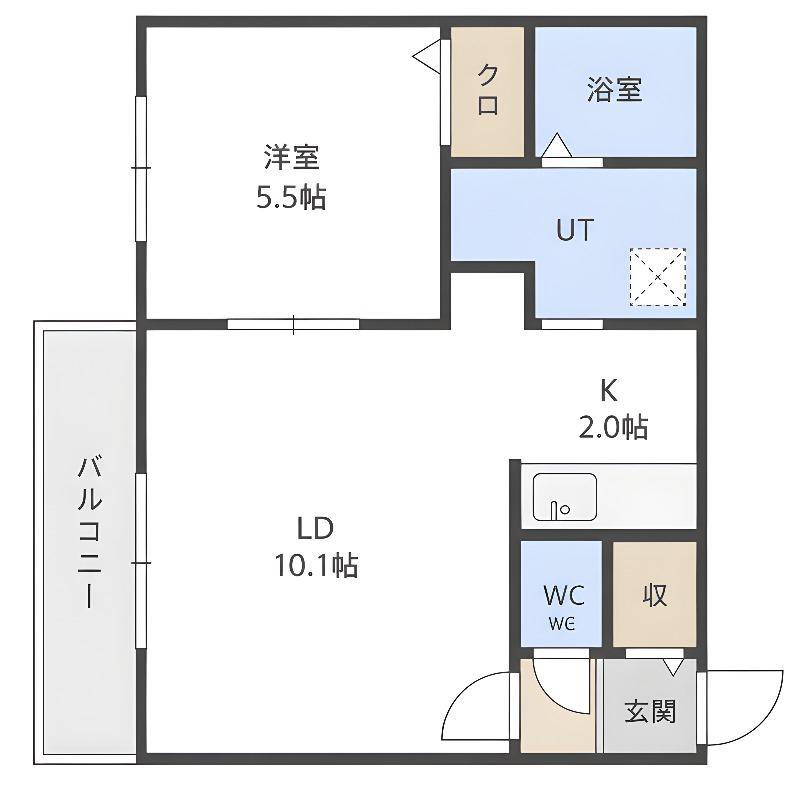 プレシャス八番館(1DK/2階)の間取り写真