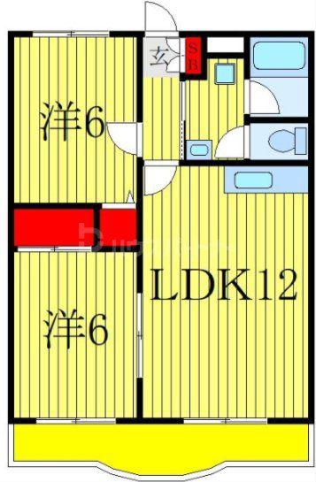 ベルレージュ南柏(2LDK/1階)の間取り写真