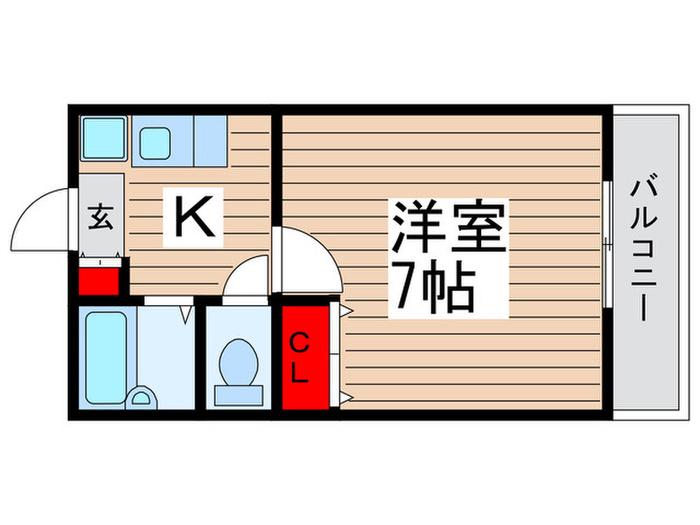 フィリシティ K145番館(1K/1階)の間取り写真