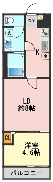 N.FORTE瑞江(1LDK/2階)の間取り写真