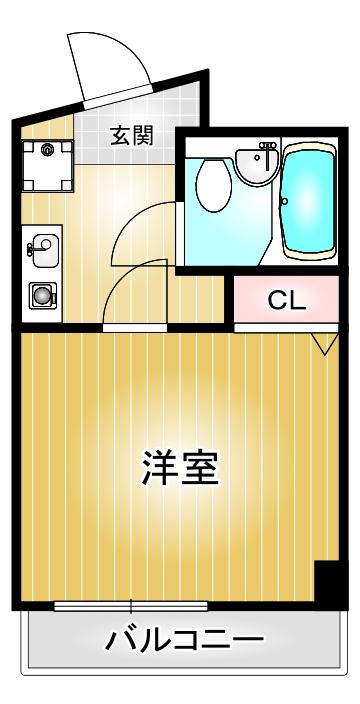 第114プロスパービル(ワンルーム/4階)の間取り写真