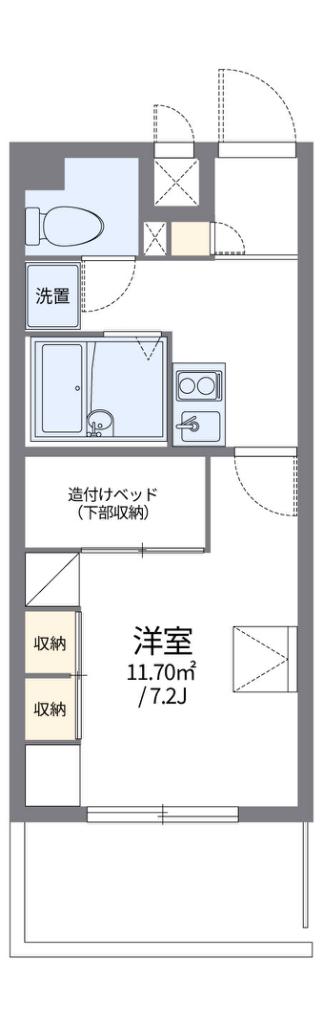 レオパレス佐保川(1K/3階)の間取り写真