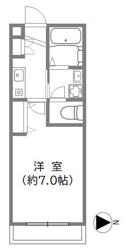 カオパレスNO22(1K/3階)の間取り写真