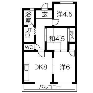 ラ・エスポアール(3DK/2階)の間取り写真