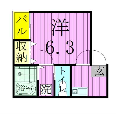 DUE ENIKES(1K/2階)の間取り写真
