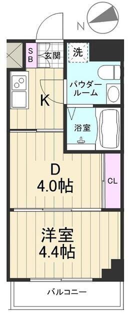 AZEST上板橋III(1DK/5階)の間取り写真