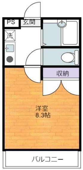 アバンス(1K/1階)の間取り写真
